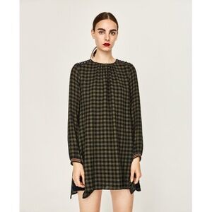 Zara Black and Green Romper Dress with Studs